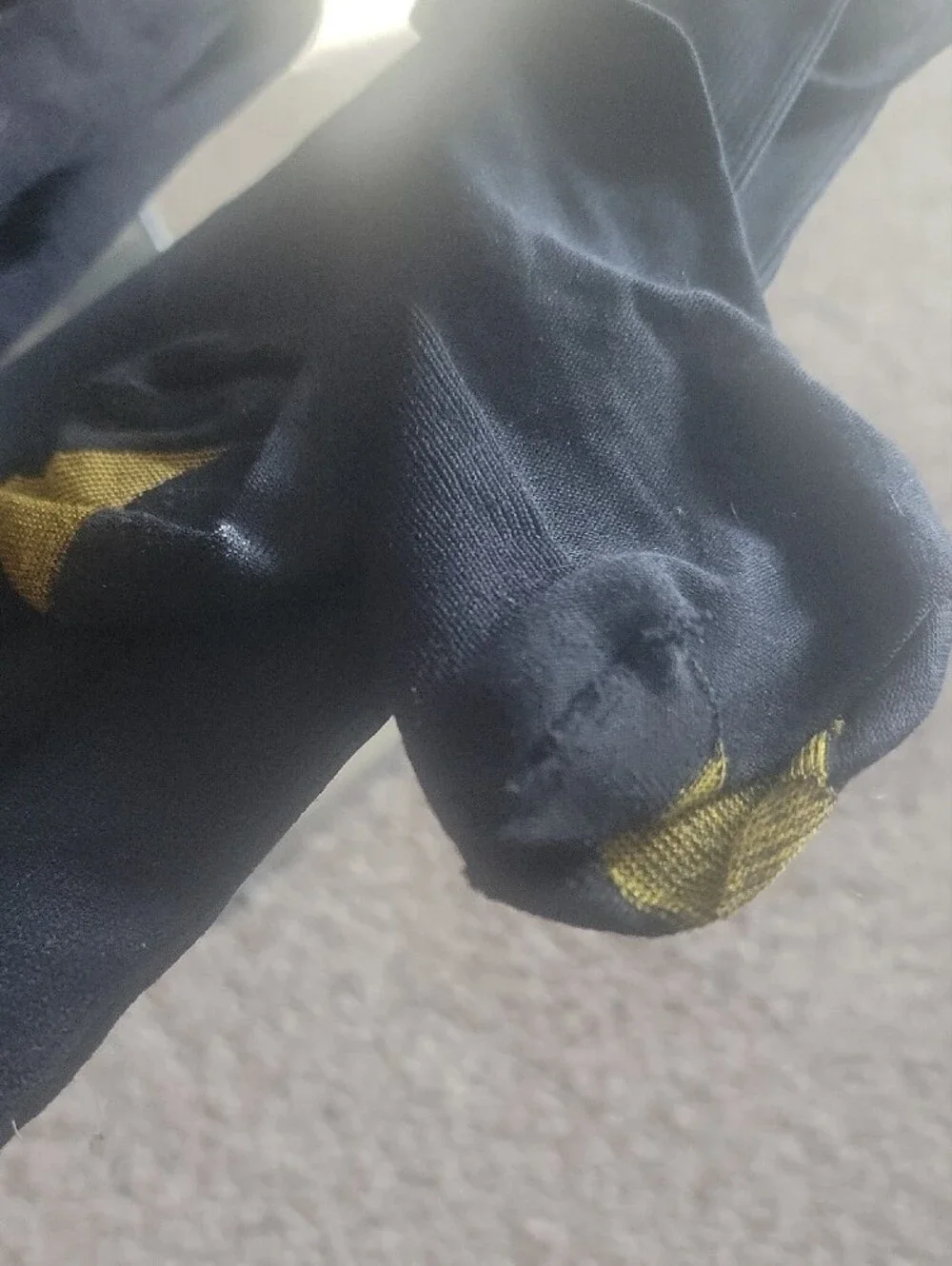 Men's Black Socks with Gold Toe Accents Lot Of 3